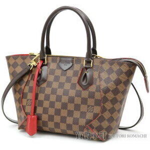 Louis Vuitton Caissa Tote Ebene Brown Cherry Red Bag Handbag Red LV